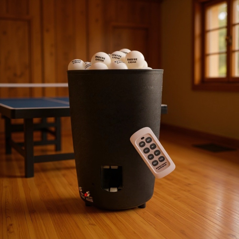 Table Tennis Barrier - เครื่องยิงลูกปิงปองแบบพกพา อัตโนมัติ ชาร์จไฟได้ พร้อมรีโมท ใช้งานง่าย แข็งแรง