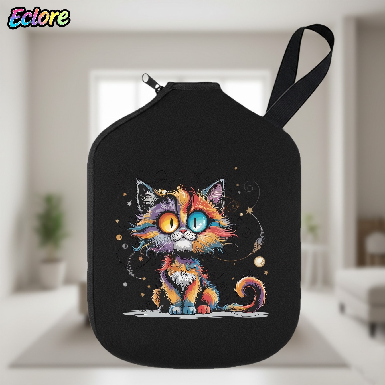 Table Tennis Usa - กระเป๋าใส่ไม้พายปิคเคิลบอล Galaxy Star Cat ทนทาน นุ่ม