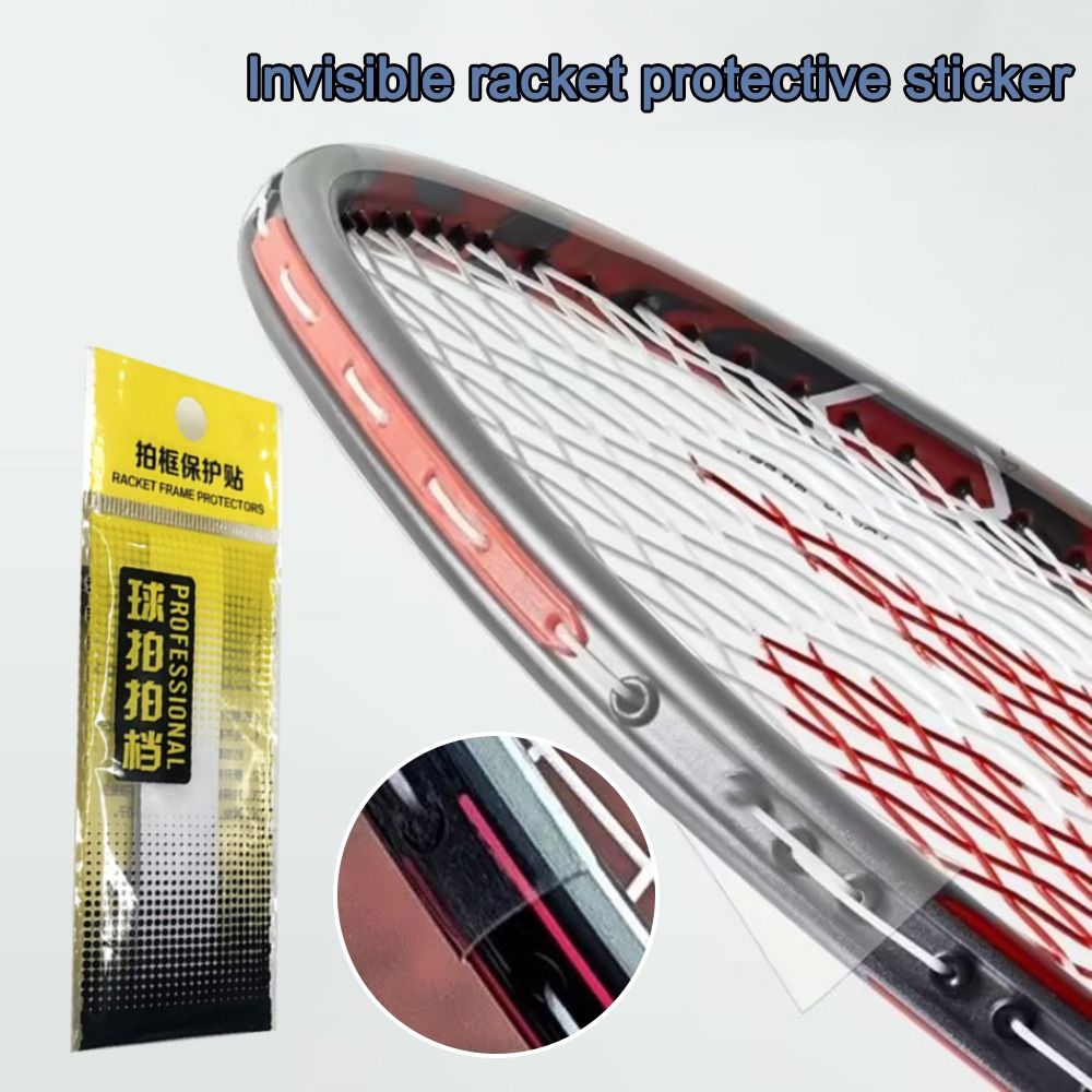 Side Tape Racket - เทปขอบไม้เทนนิสแบบใส ติดด้วยตัวเอง ป้องกันรอยขีดข่วน ทนทานต่อการสึกหรอ ป้องกันสีหลุด