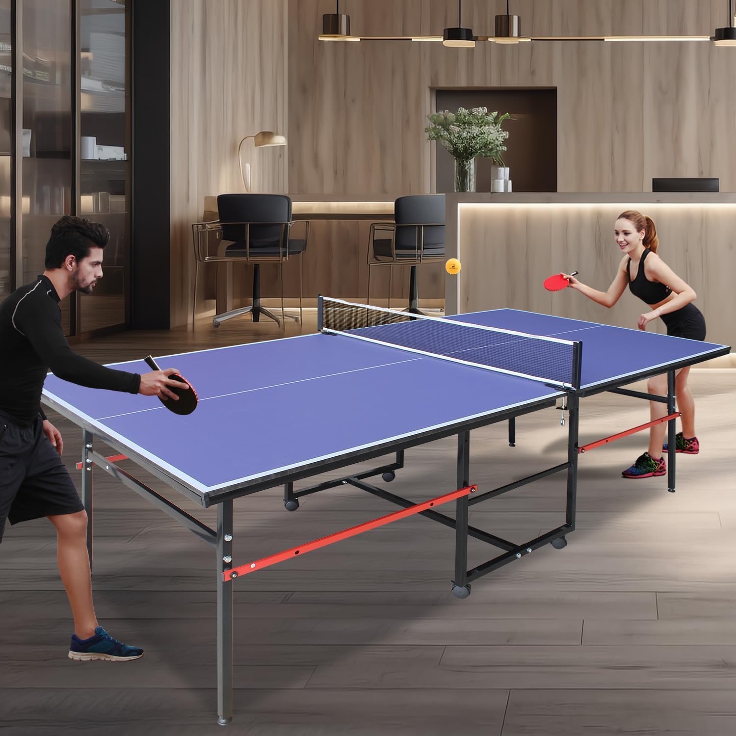 โต๊ะปิงปองแบบพกพาขนาด 8 ฟุต สำ - Table Tennis Match บทวิจารณ์และราคา