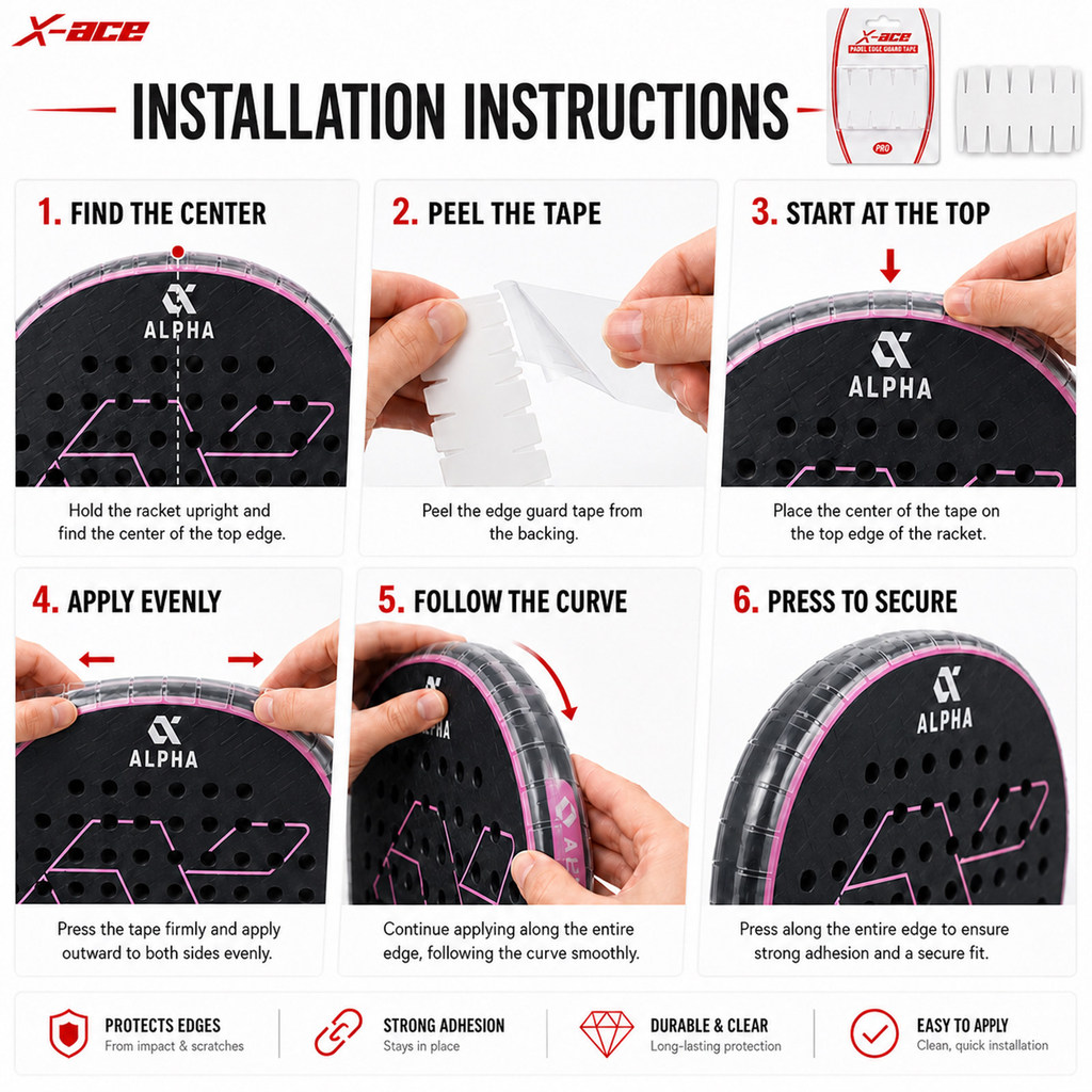 เทปป้องกันขอบไม้แร็กเก็ต X-ACE - Side Tape Racket บทวิจารณ์และราคา