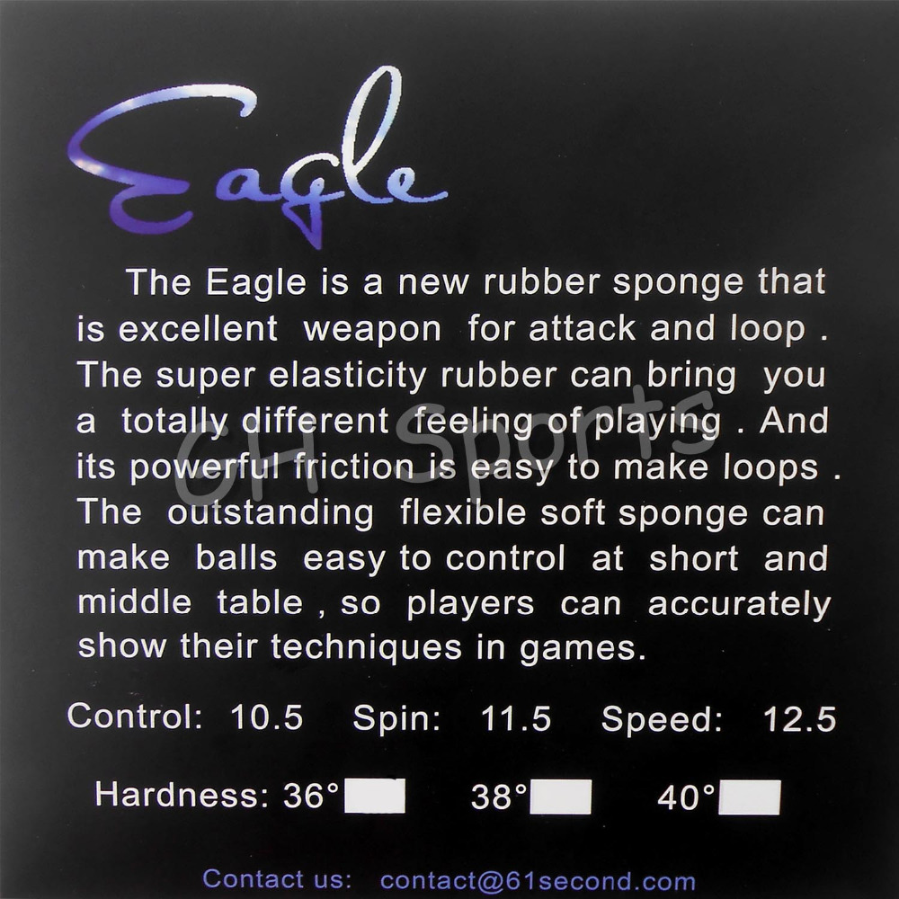 61 วินาที Eagle Pips in ยางปิง - Table Tennis Forehand Rubber บทวิจารณ์และราคา
